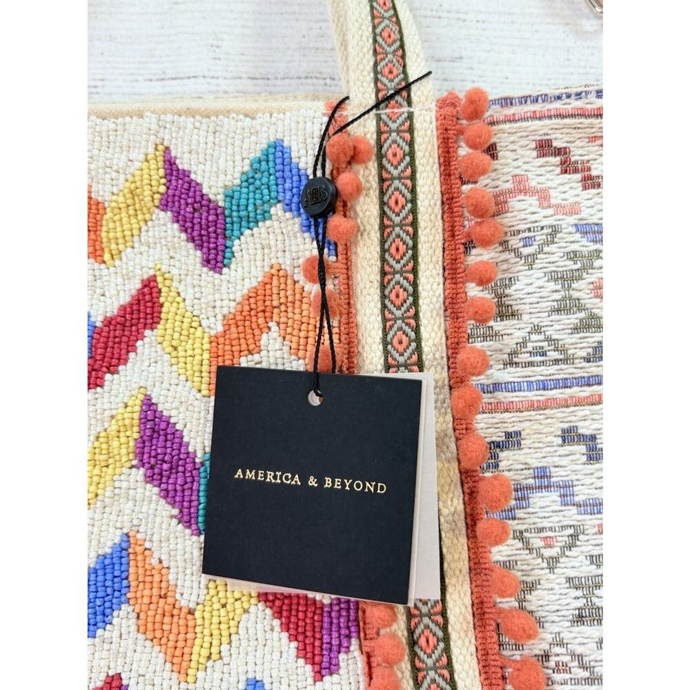 AMERICA & BEYOND Beyond/Embellished Tote Bag 3 Piece Set Boho Made In India - Picture 8 of 16